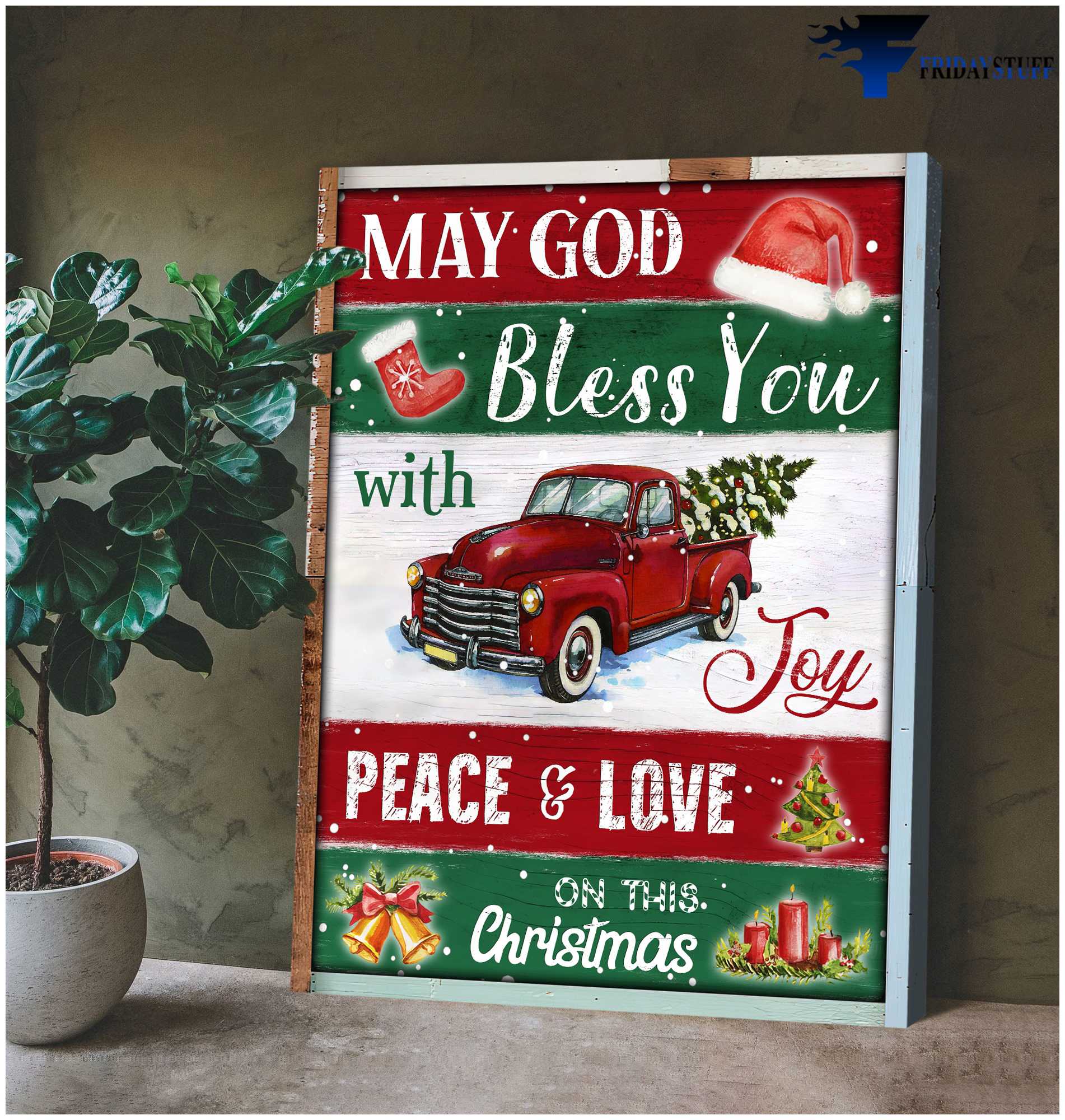Christmas Truck, May God Bless You, With Joy, Peace And Love, On This Christmas