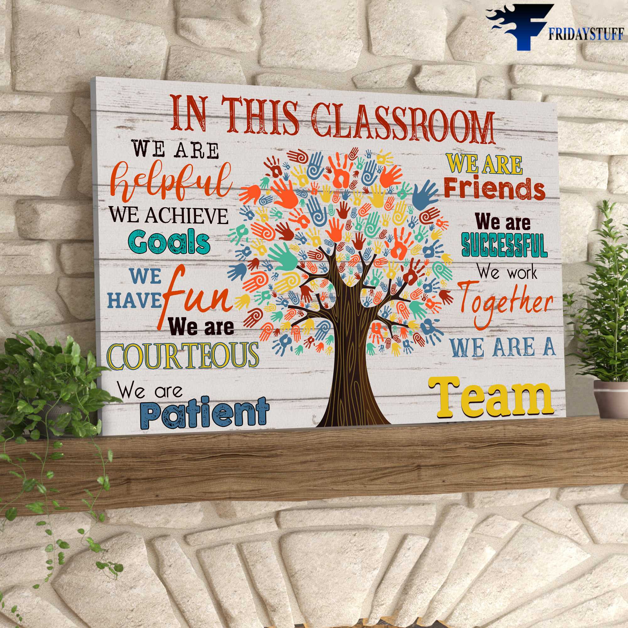 Classroom Poster - We Are Helpful, We Achive Goals, We Have Fun, We Are Courteous, We Are Patient