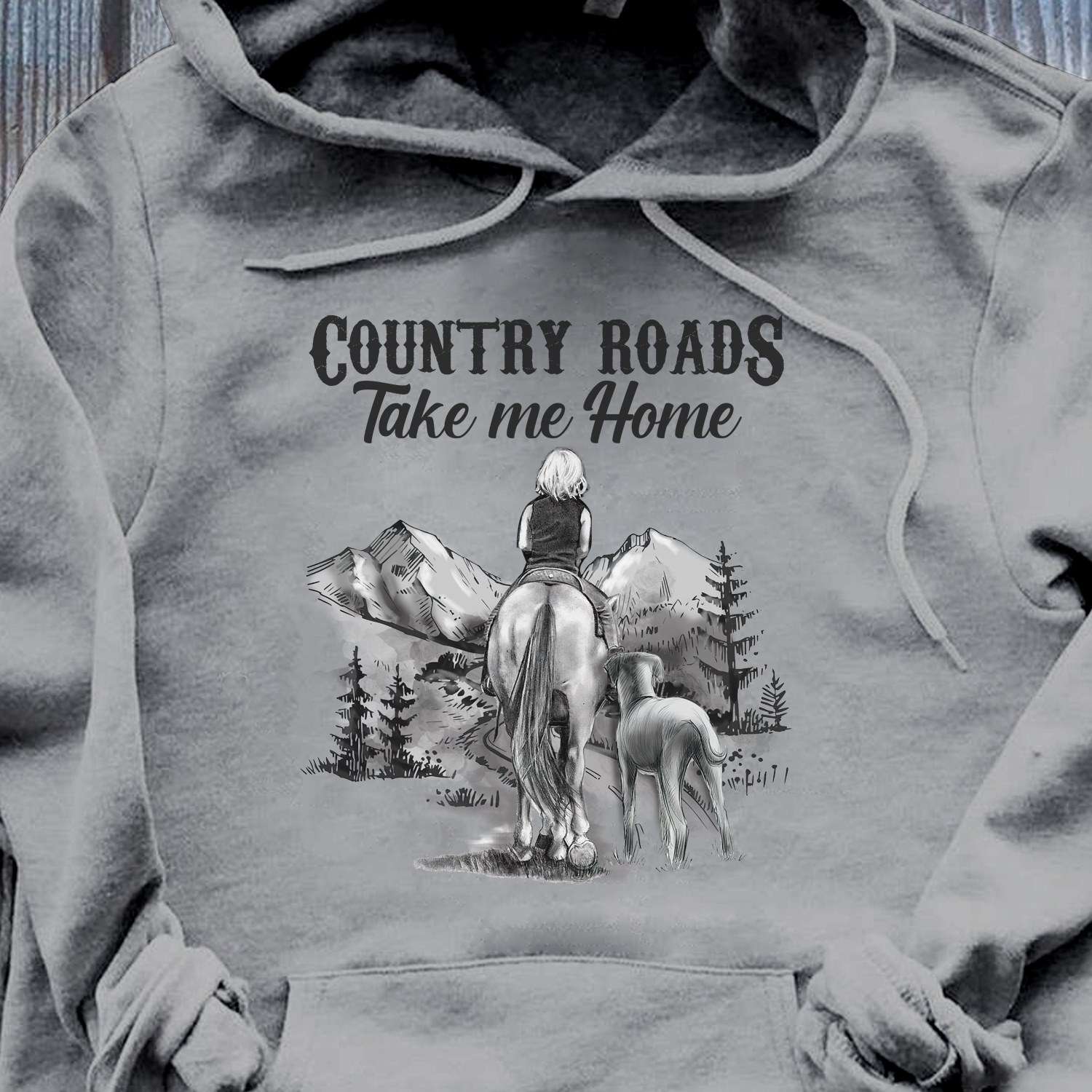 Country roads take me home - Horse and dog, love riding horse