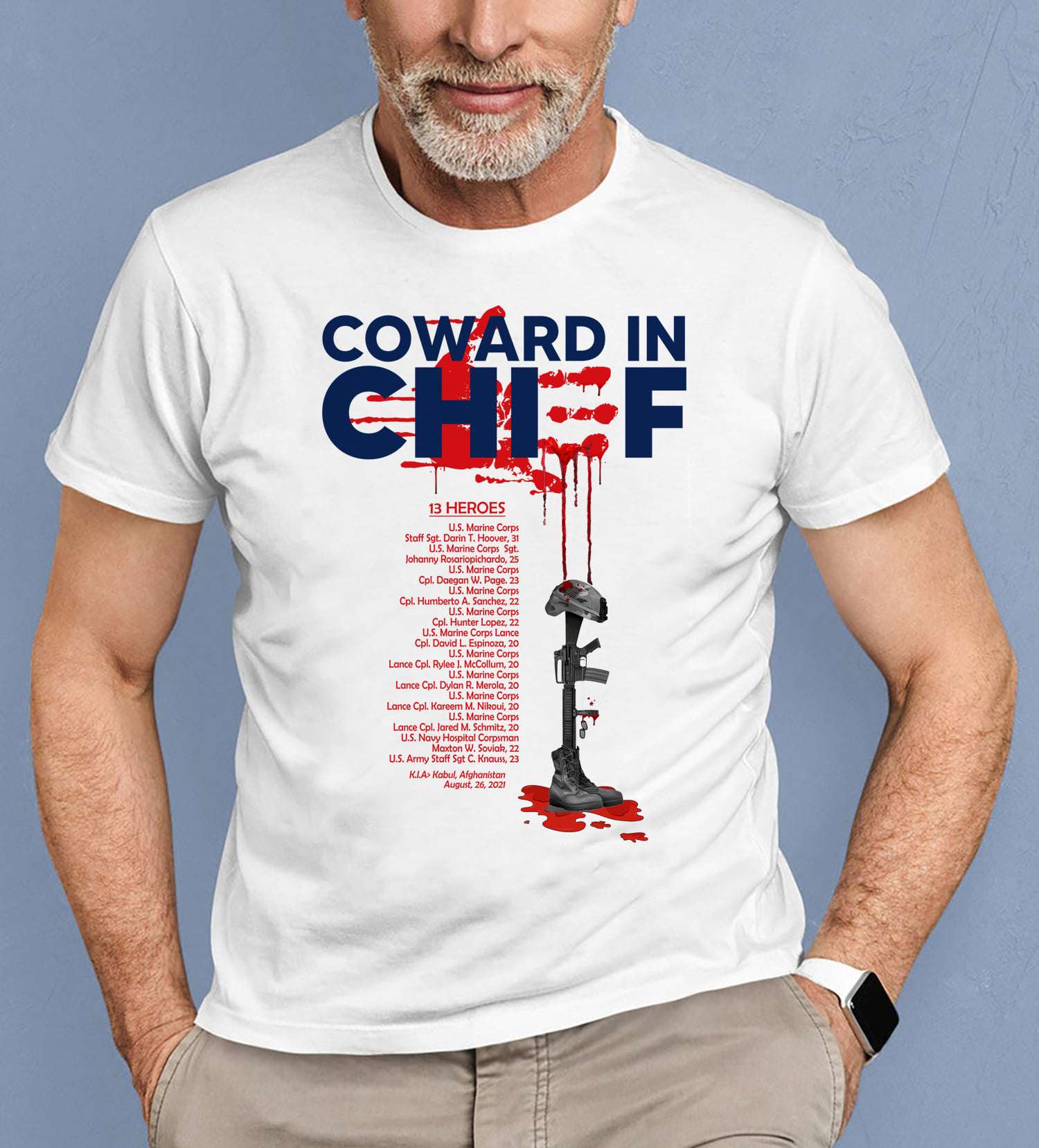 Coward in Chief - American veterans gift, bloody uniform
