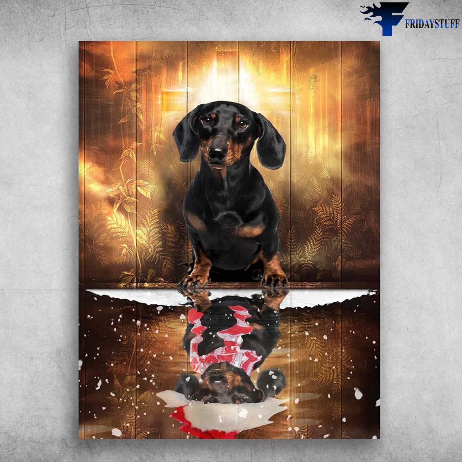 Dachshund Dog, Dachshund Christmas, Christmas Poster