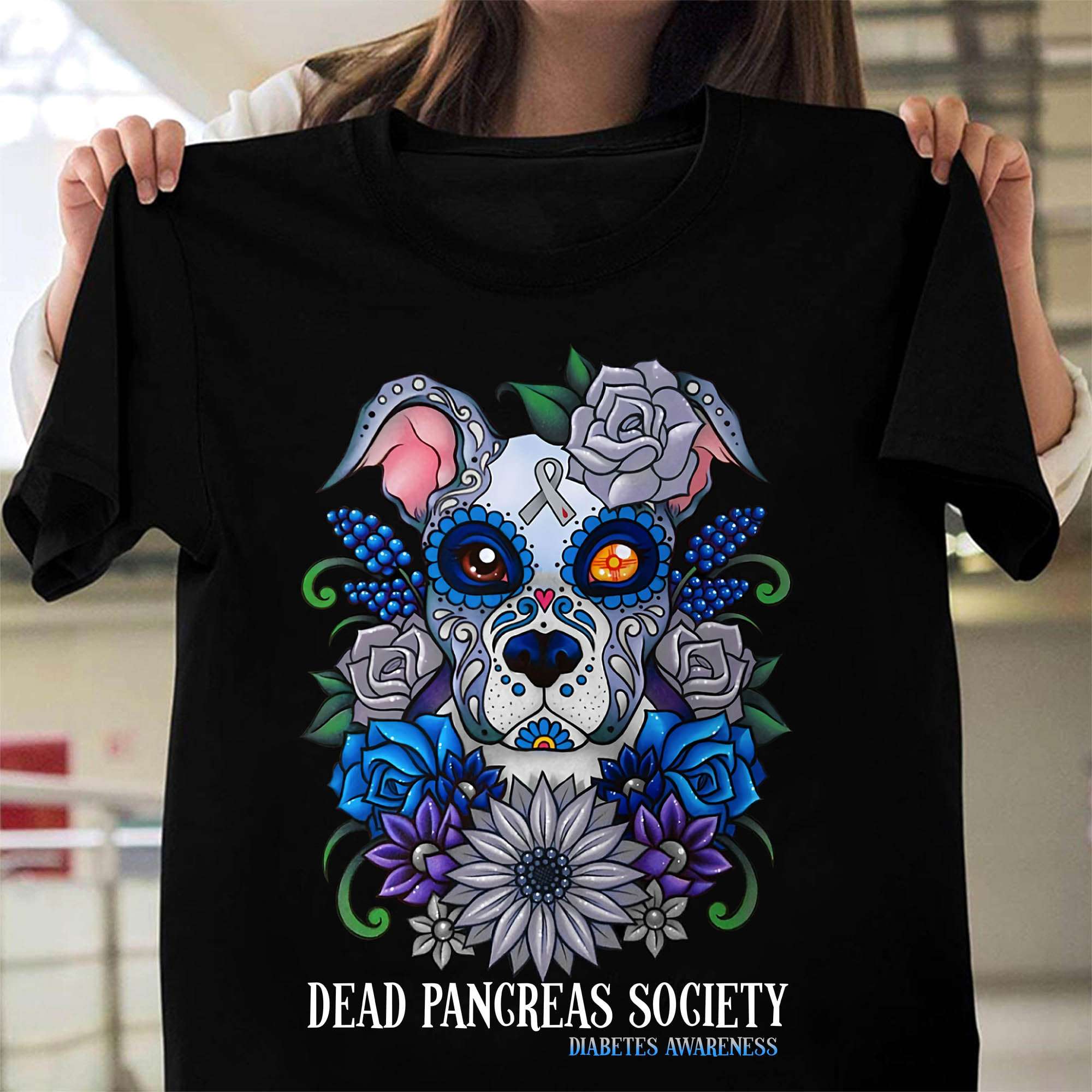 Dead pancreas society - Diabetes awareness, floral dog diabetes