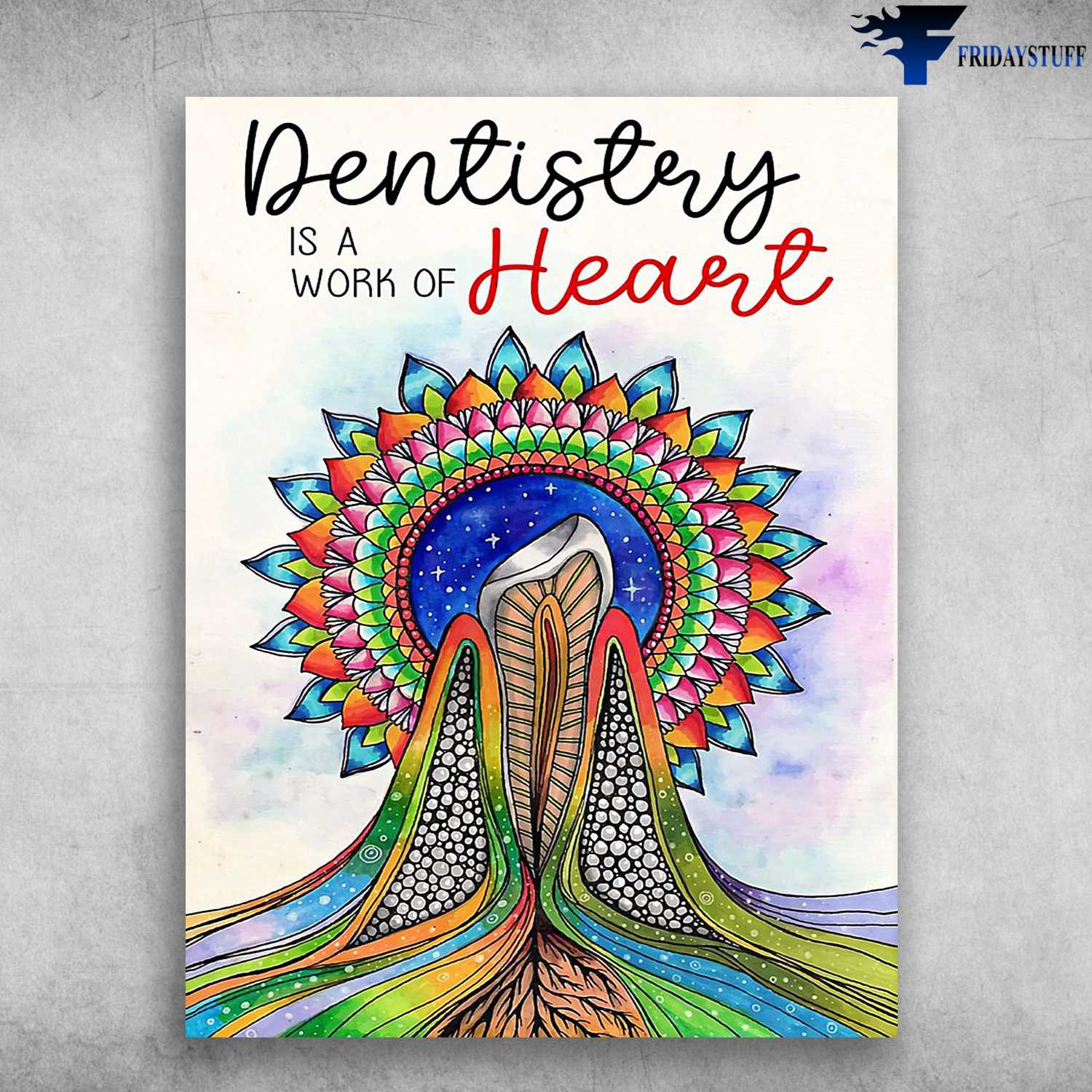 Dentist Poster - Dentistry Is A Work Of Heart, Teeth Care