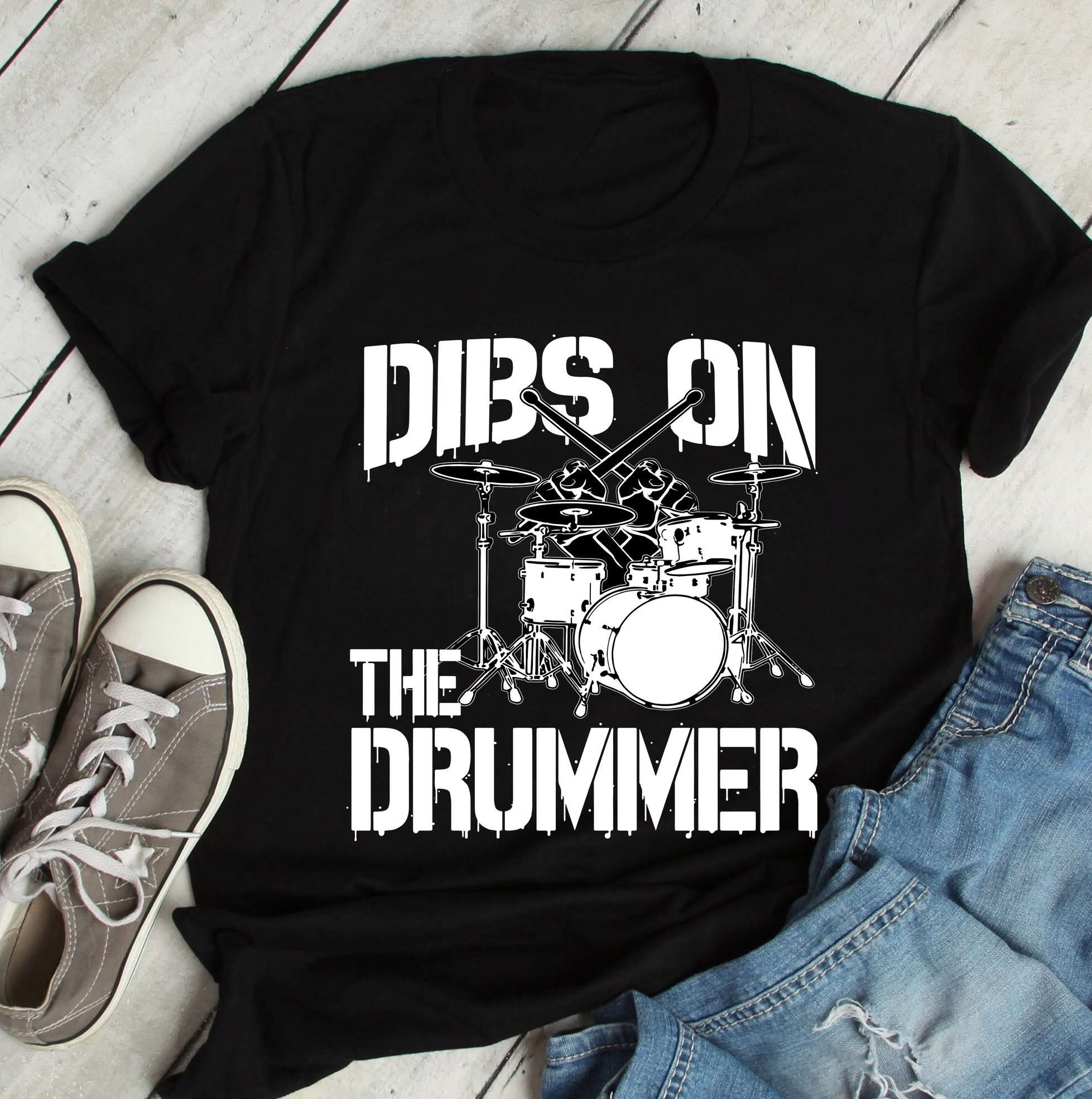 Dibs on the drummer - Passionate drummer, T-shirt for drum player