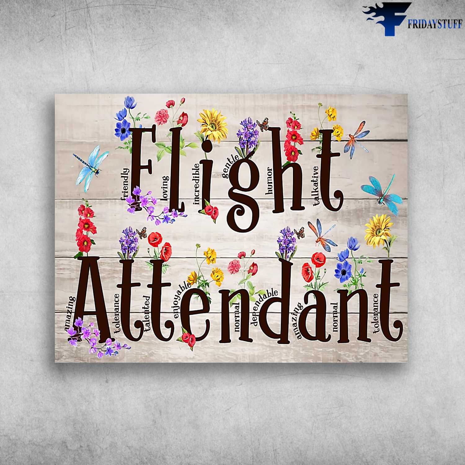 Dragonfly Flower, Flight Attendant Poster