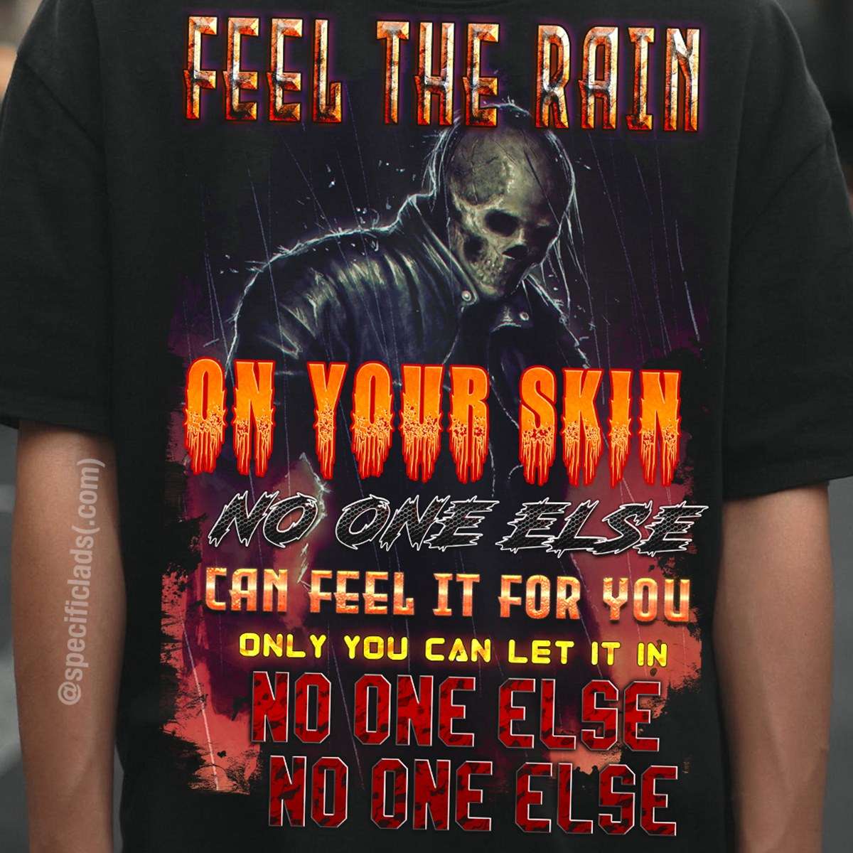Feel the rain on your skin - Skull under the rain, devil skull for halloween