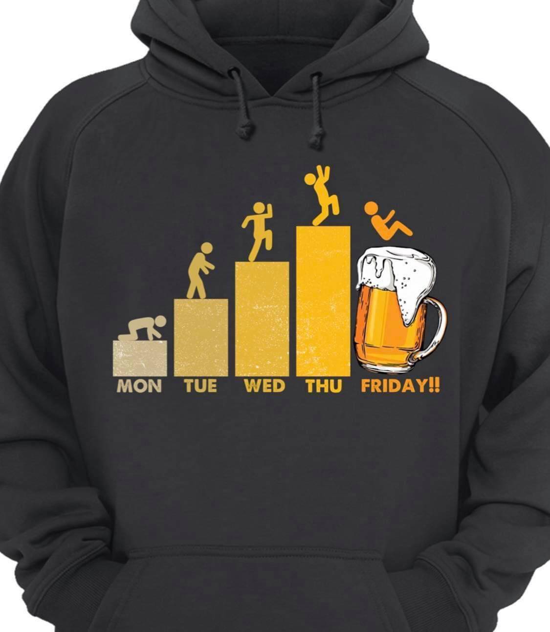 Friday with beer - Gift for beer drinker, stick man beer drinker
