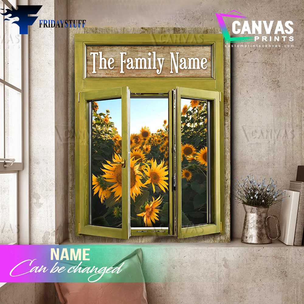 Gift For Family, Sunflower Poster, Sunflower Window, Window Poster