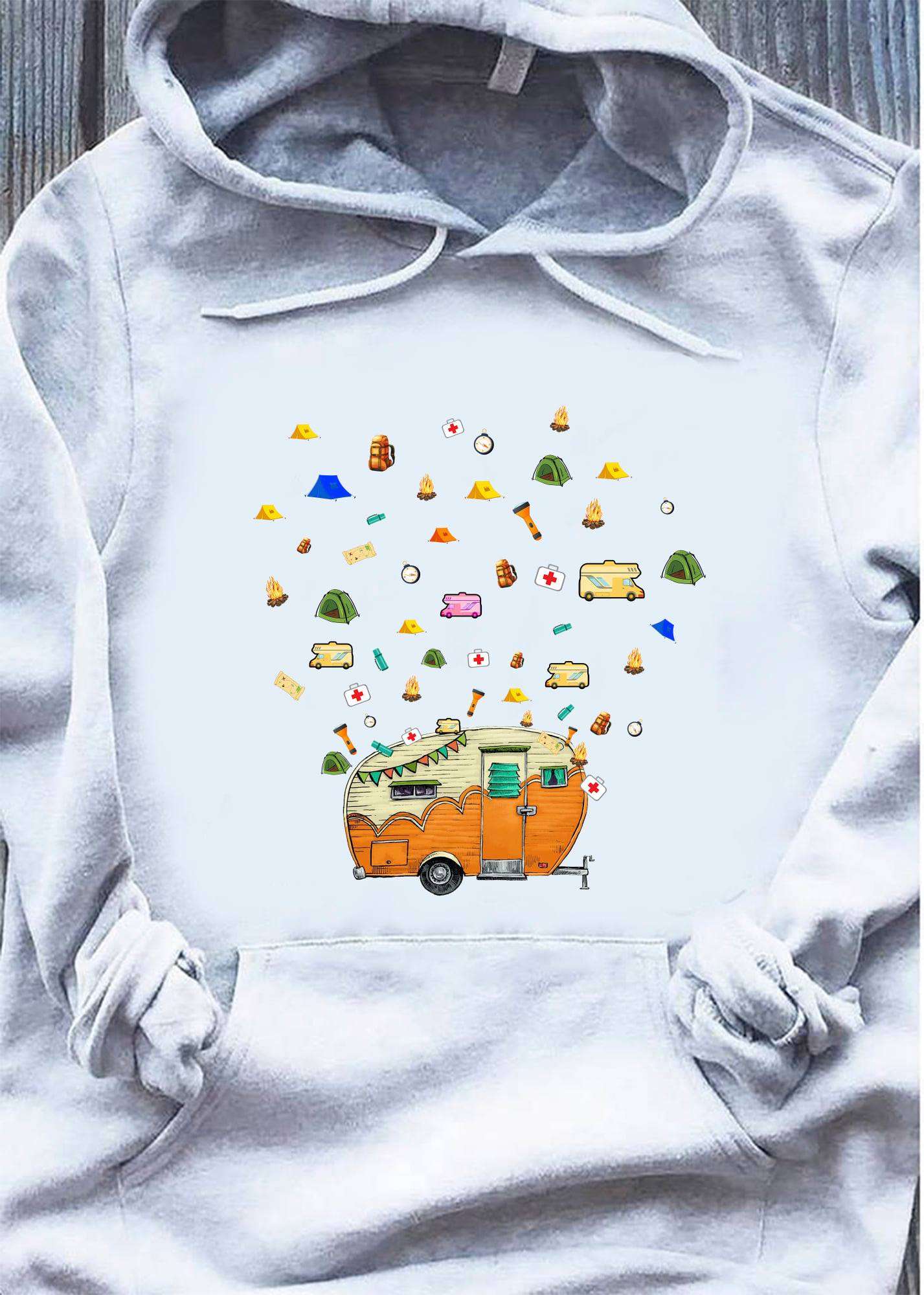 Gift for camper - Nurse loves go camping, camping car graphic T-shirt