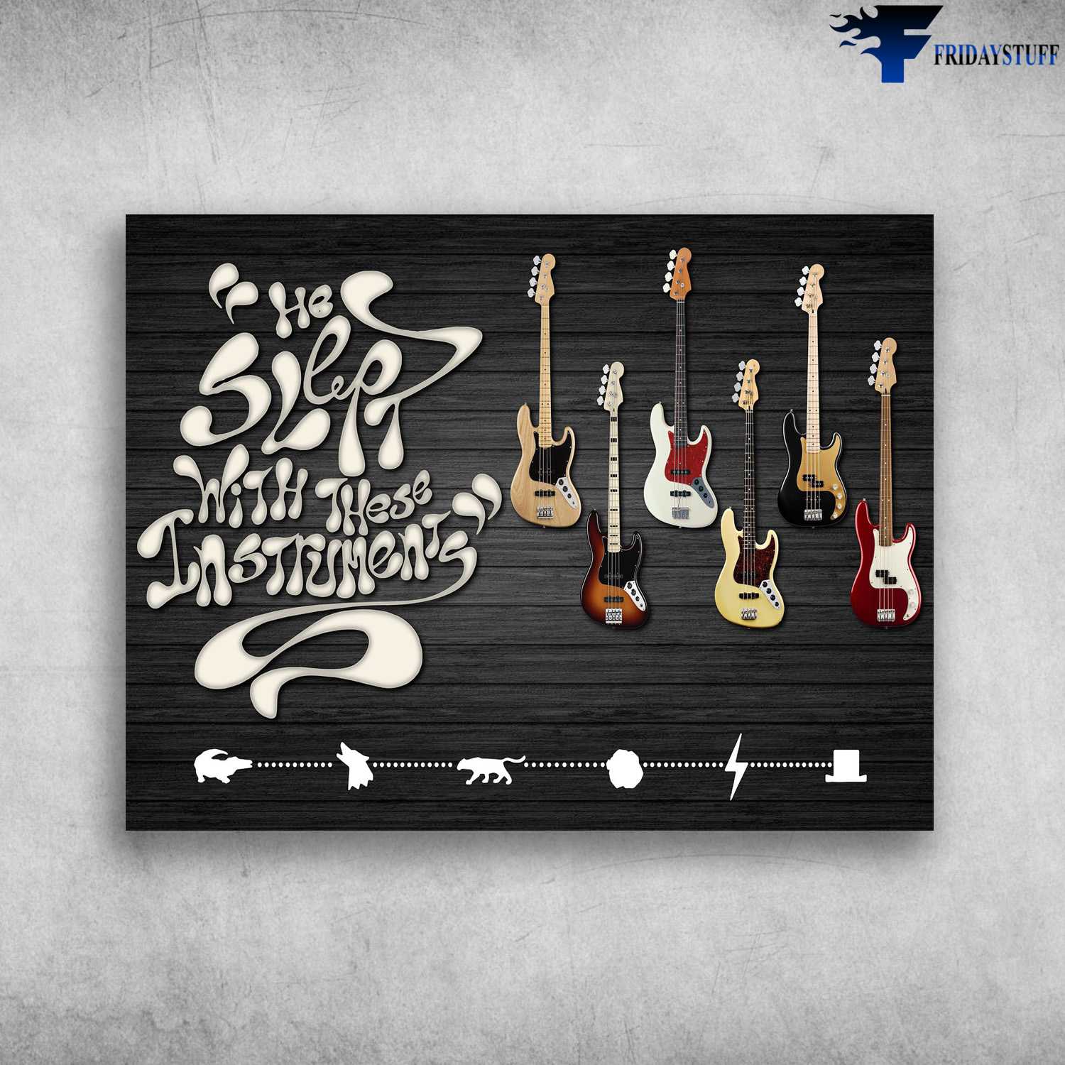 Guitar Poster, Electric Guitar - He Sleep With Their Instrument