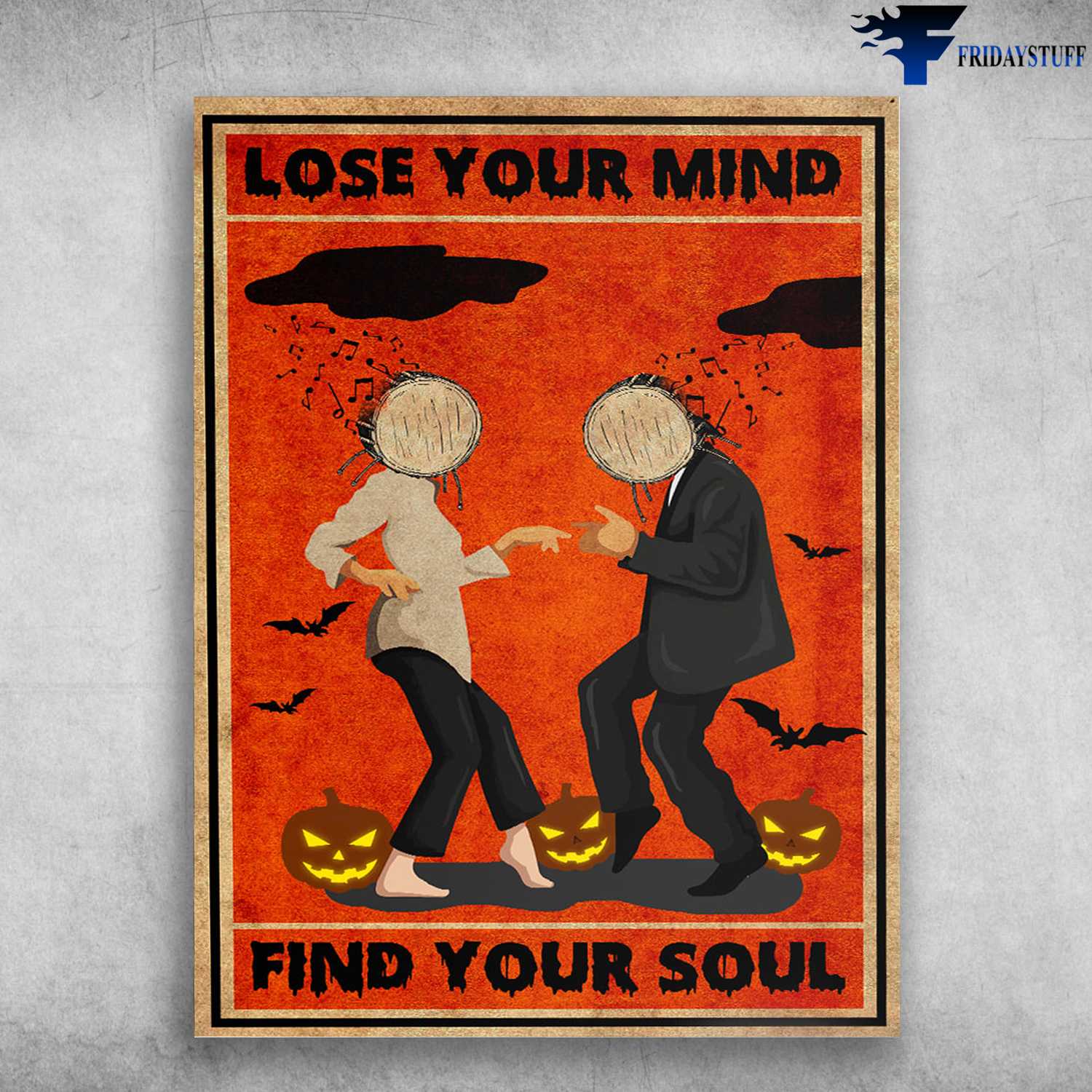 Halloween Poster, Music And Pumpkin - Lose Your Mind, Find Your Soul