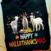 Happy HalloThanksMas - Halloween goat costume, Christmas day T-shirt