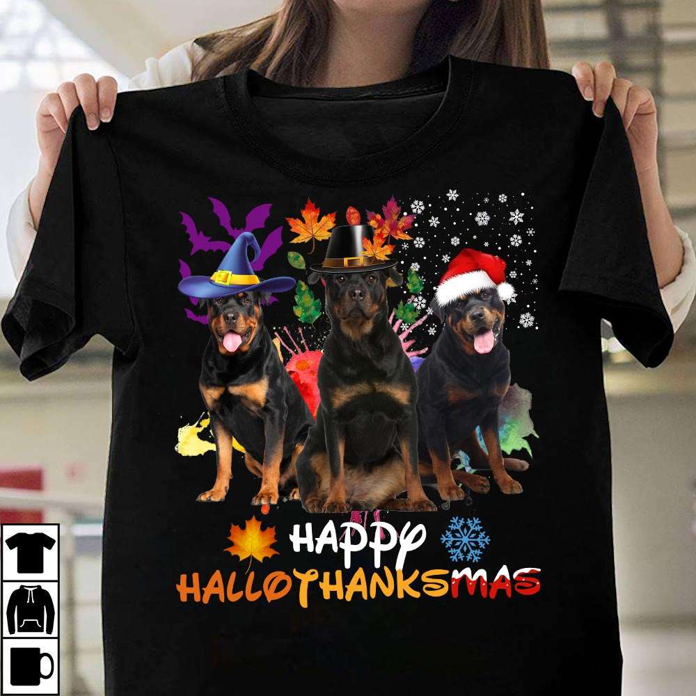 Happy HalloThanksMas - Rotweiler dog, gift for Christmas day