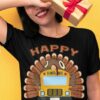 Happy Turkey Day - Turkey on school bus, Thanksgiving Turkey day