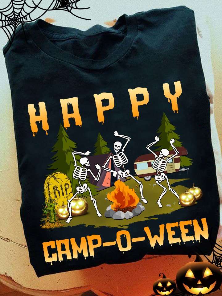 Happy campoween - Halloween gift for camper, skull go camping