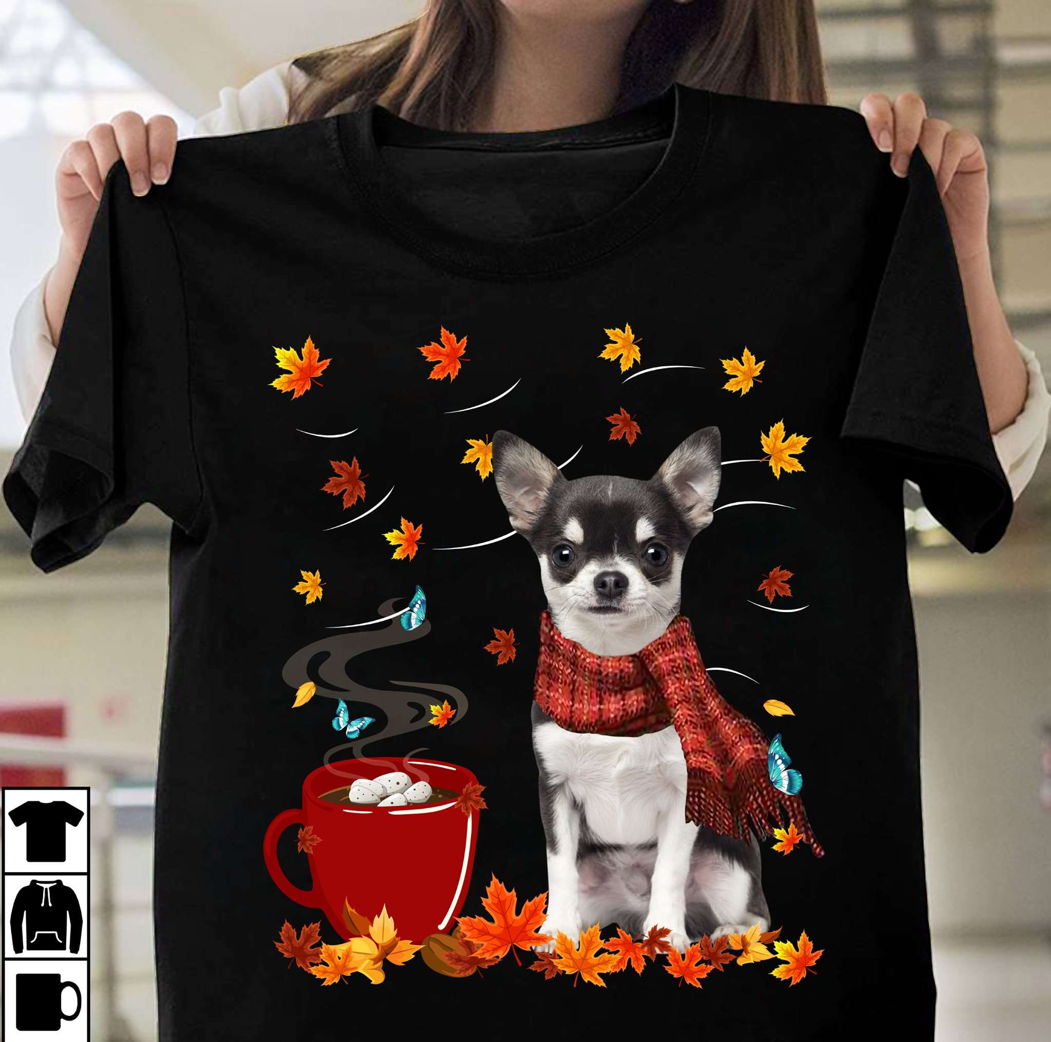 Hot chocolate and Chihuahua - Fall the awesome season, gift for dog lover