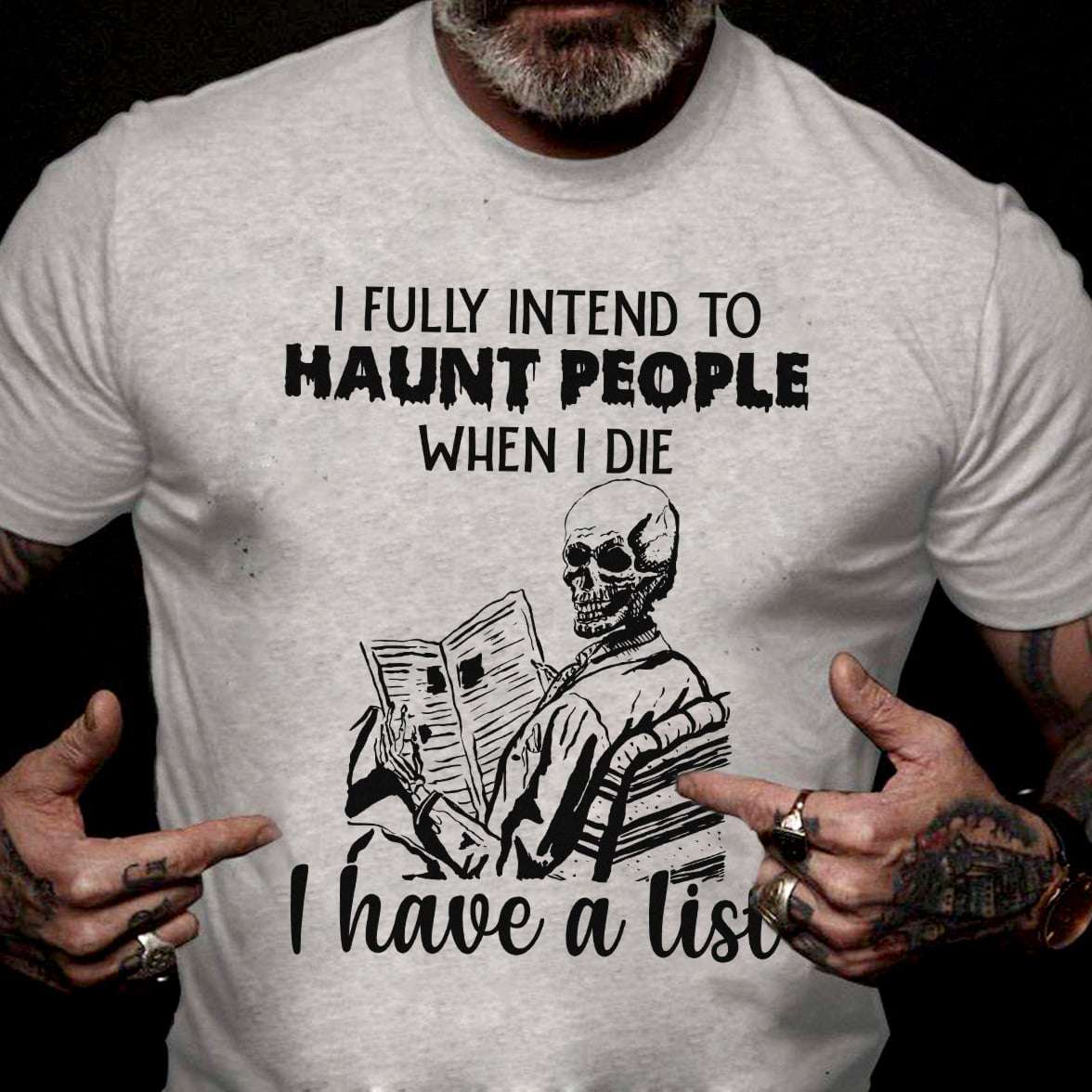 I fully intent to haunt people when I die I have a list - Halloween skull costume, Karma list
