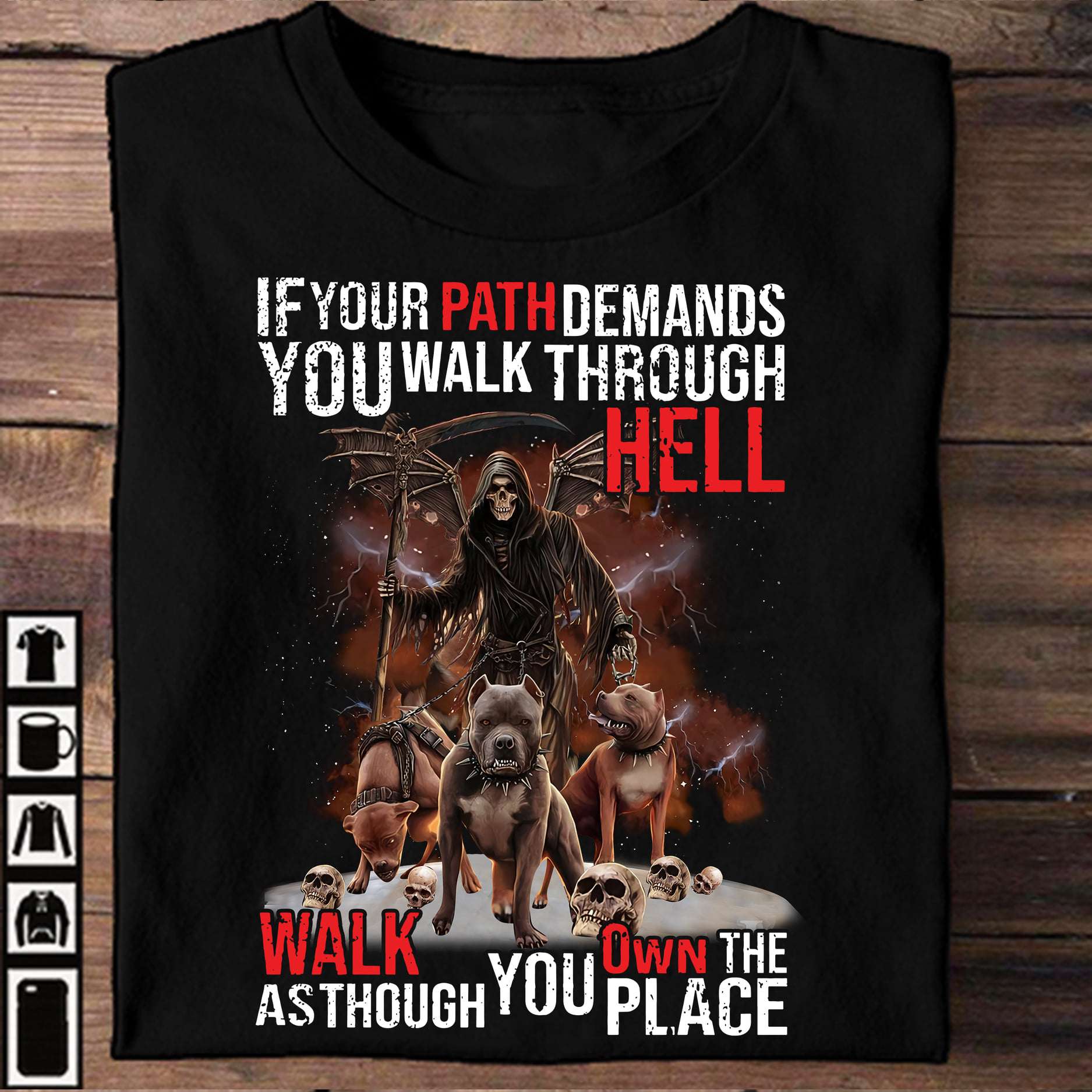 If your path demands you walk through hell - Black evil and pitbull, Hell pitbull dog
