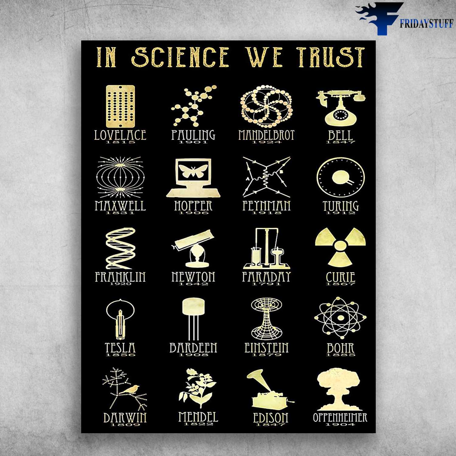 In Science, We Trust Lovelace, Pauling, Mandelbrot, Bell, Maxwell, Hopper, Feynman