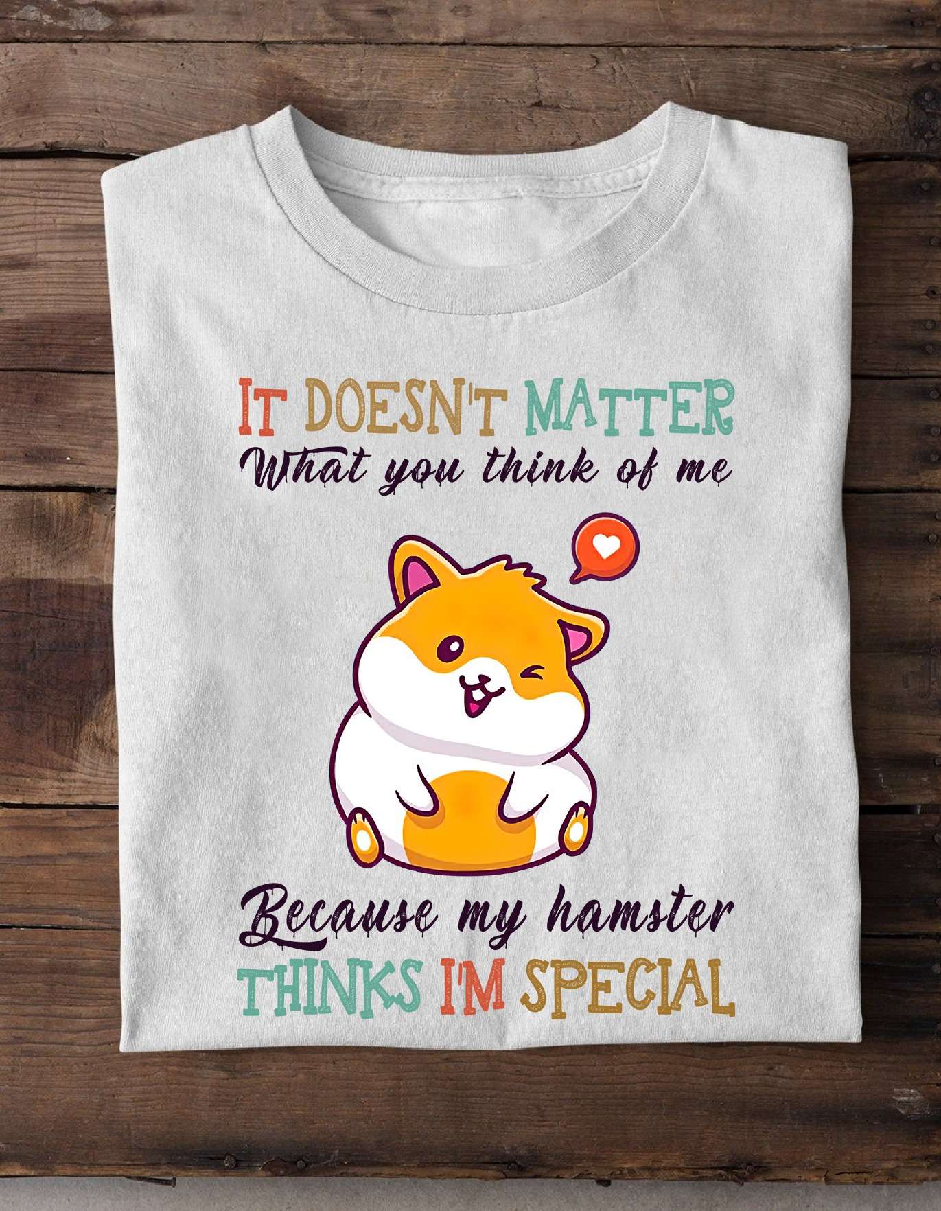 It doesn't matter what you think of me because my hamster thinks I'm special - Hamster pets, gift for hamster person