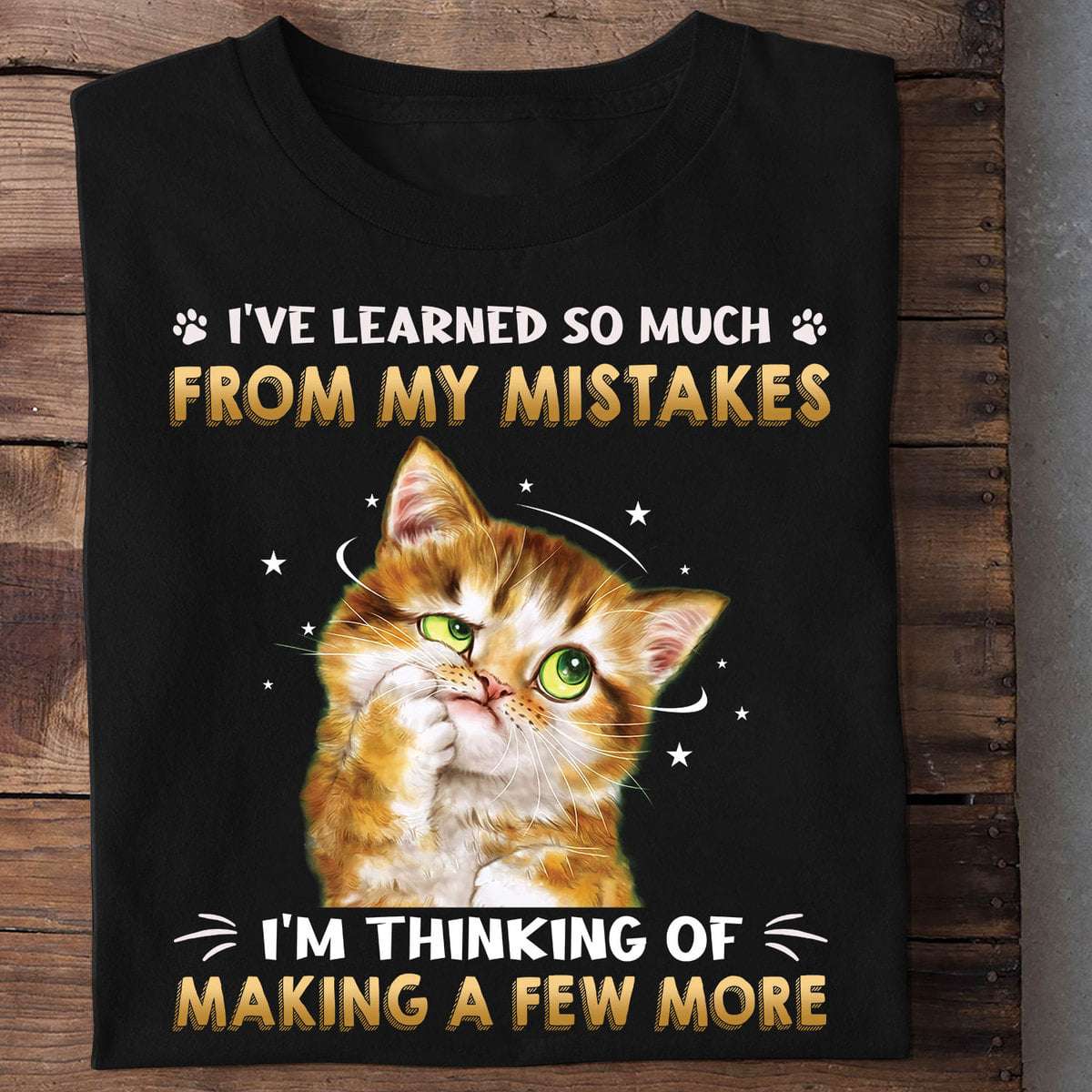 I've learned so much from my mistakes, I'm thinking of making a few more - Thinking cat, cute kitty cat