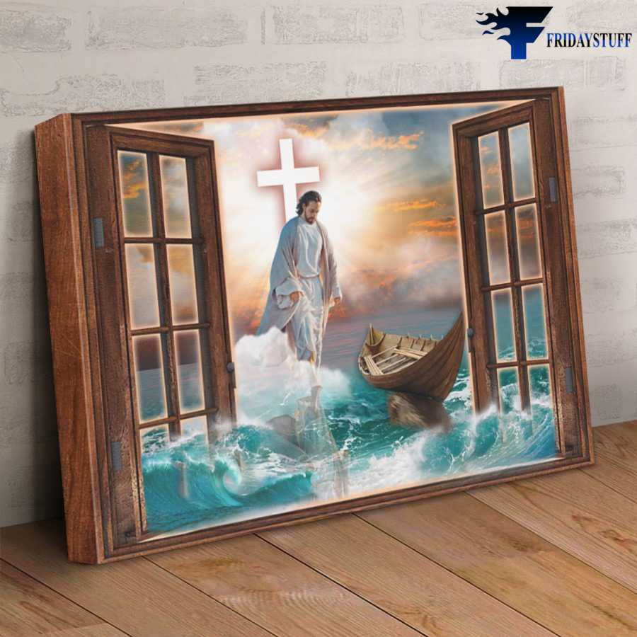 Jesus Poster, God On The Sea, Window Poster