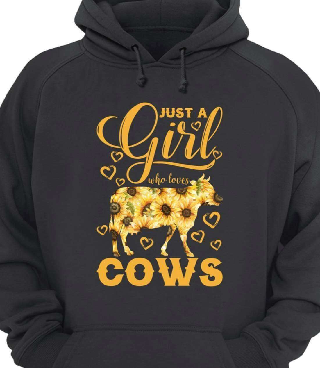 Just a girl who loves cows - Sunflower cow graphic, gift for cow girl