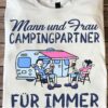 Mann und frau camping partner fur immer - Couple camping partner, gift for couple, camping car and wine