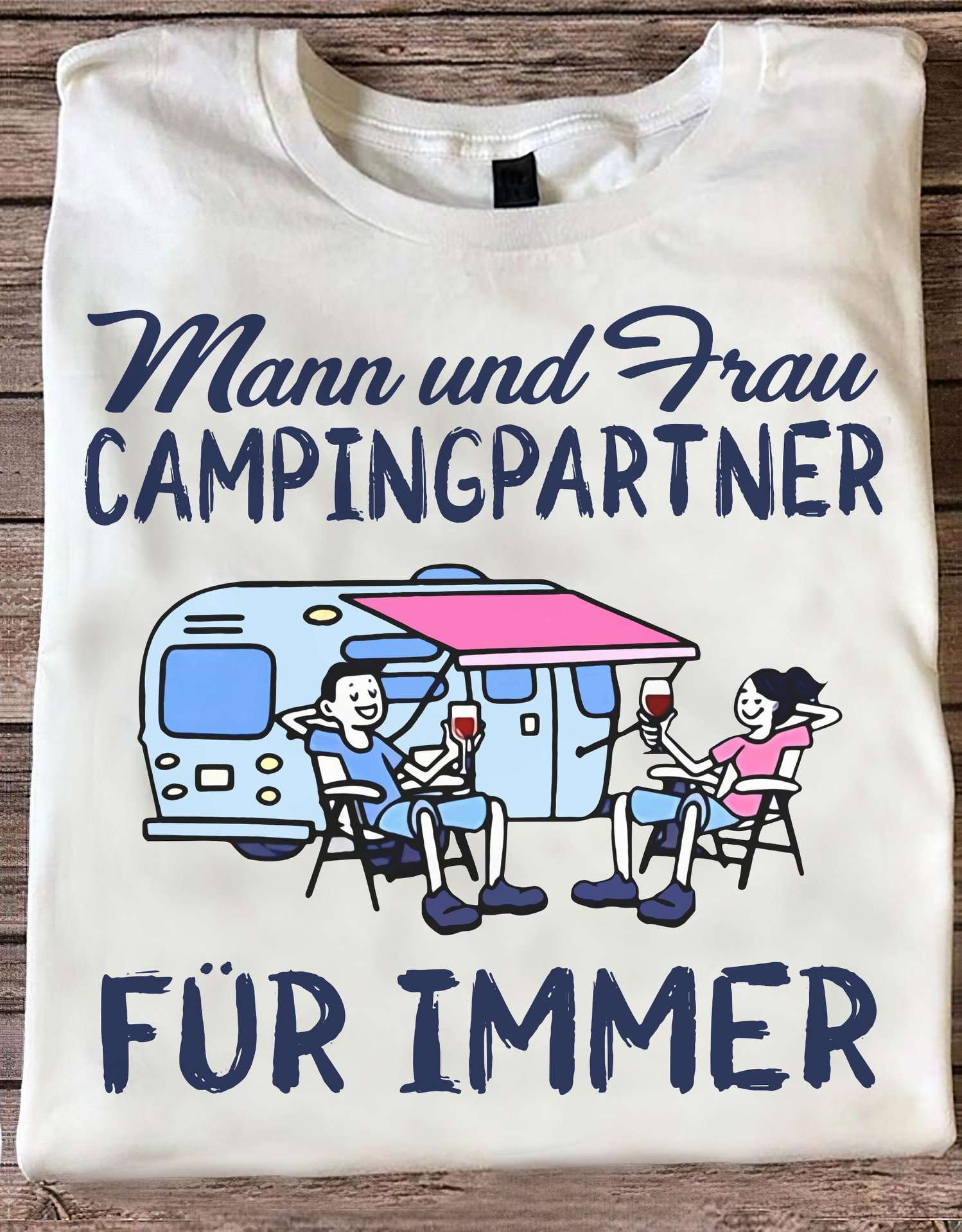 Mann und frau camping partner fur immer - Couple camping partner, gift for couple, camping car and wine