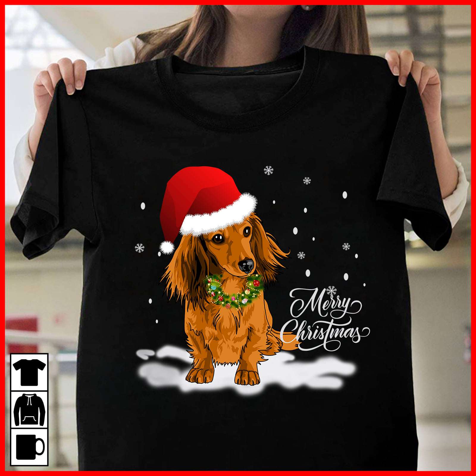 Merry Christmas - Dachshund dog Christmas costume, Gift for Christmas day