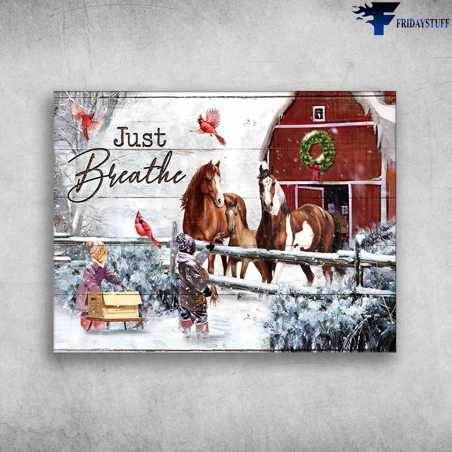 Mery Christmas, Christmas Poster, Cardinal Bird, Horse Lover