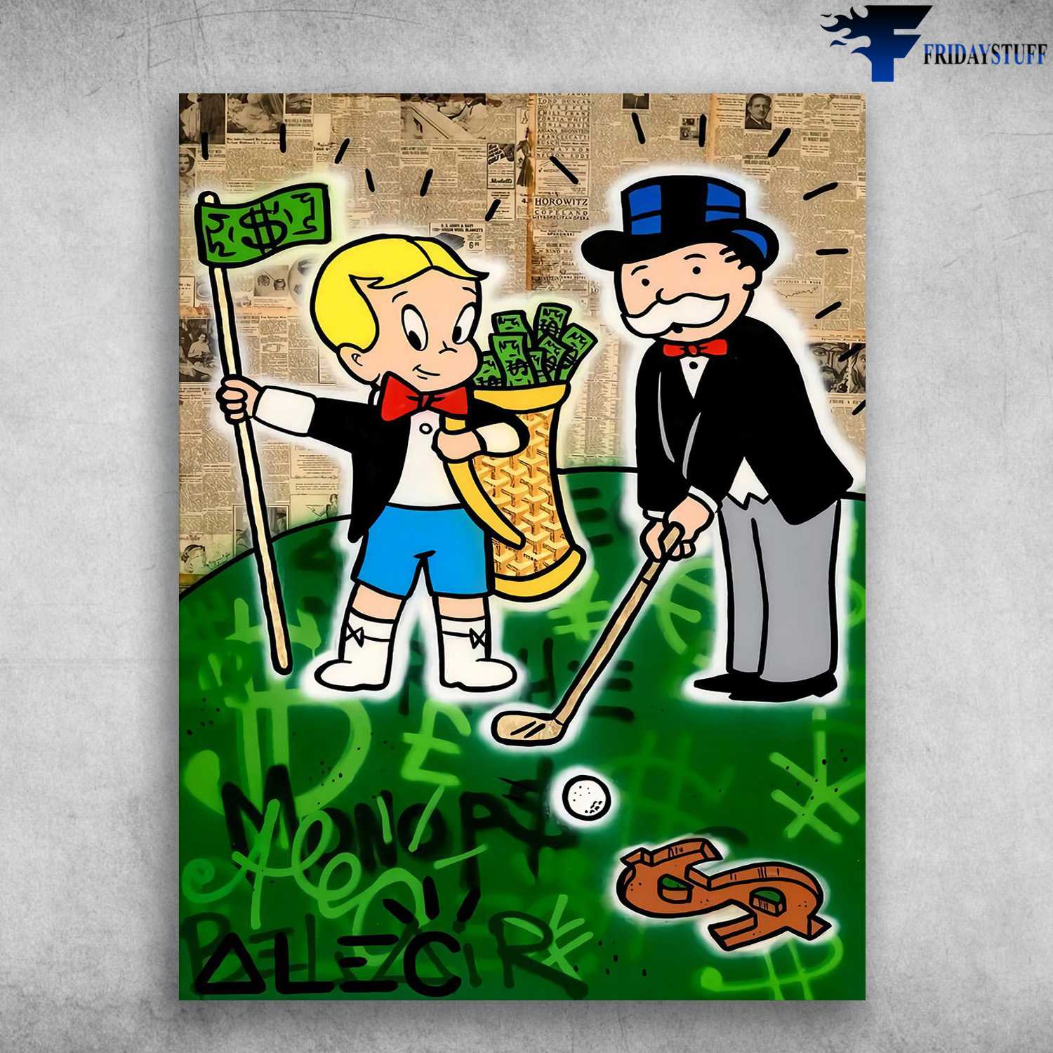 Monopoly Richie, Golf Lover, Golf Poster