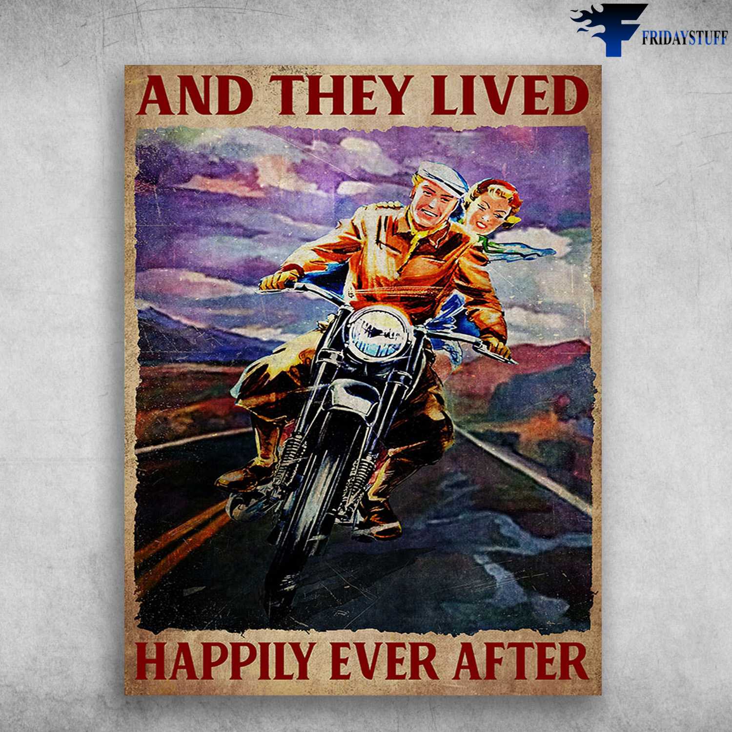 Motorcycle Lover, Couple Motorcycling - And They Lived, Happily Ever After