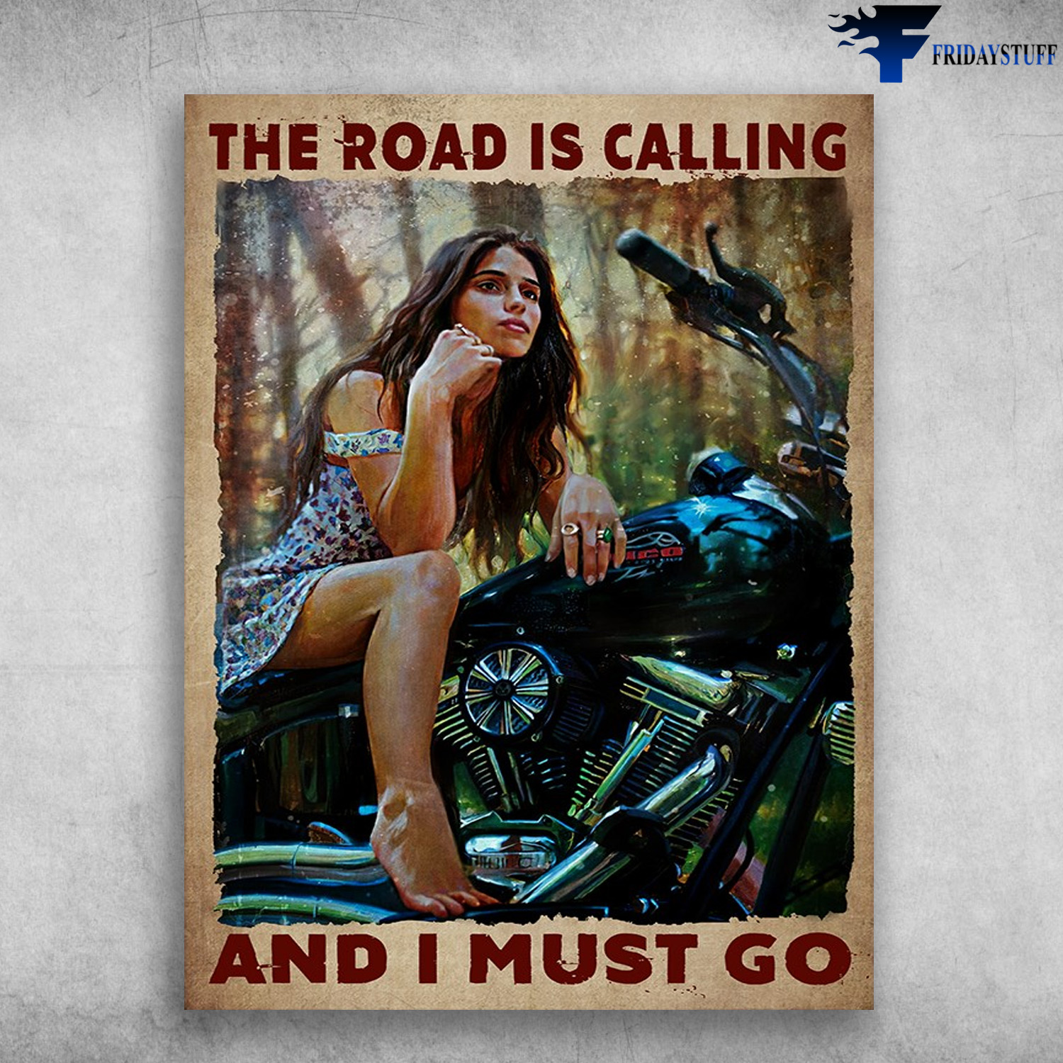 Motorcycle Lover, Girl Loves Motorbike - The Road Is Calling, And I Must Go