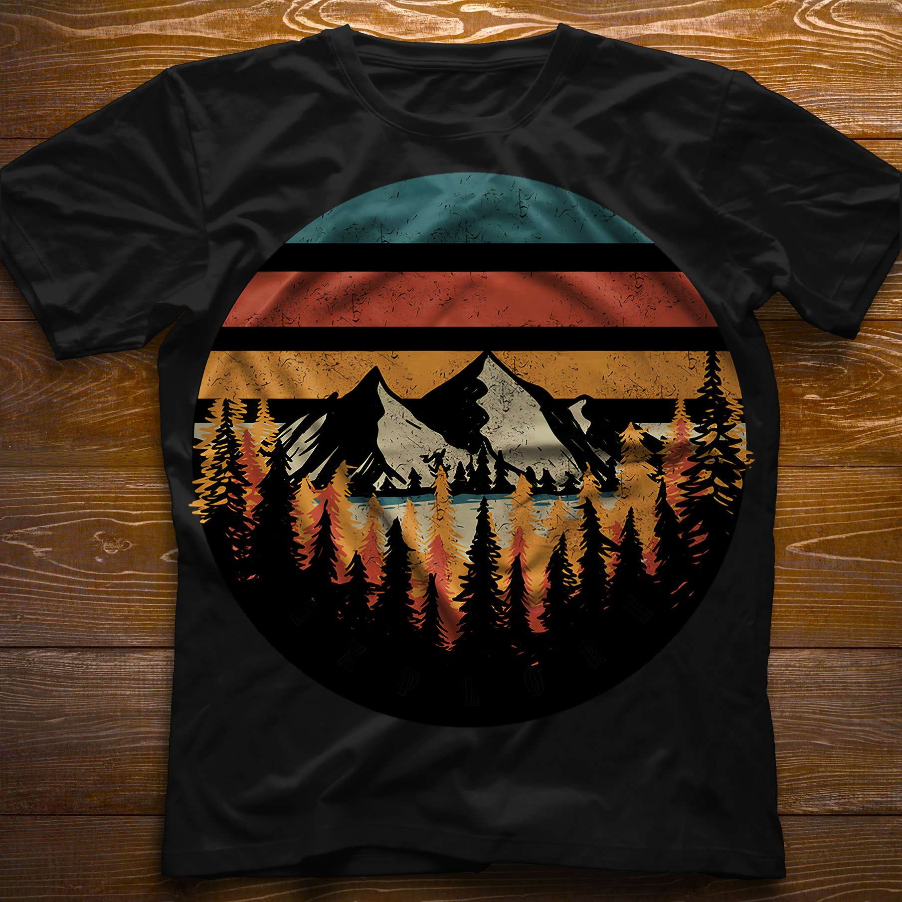 Mountain scenic - Mountain and forest, mountain scenic graphic T-shirt