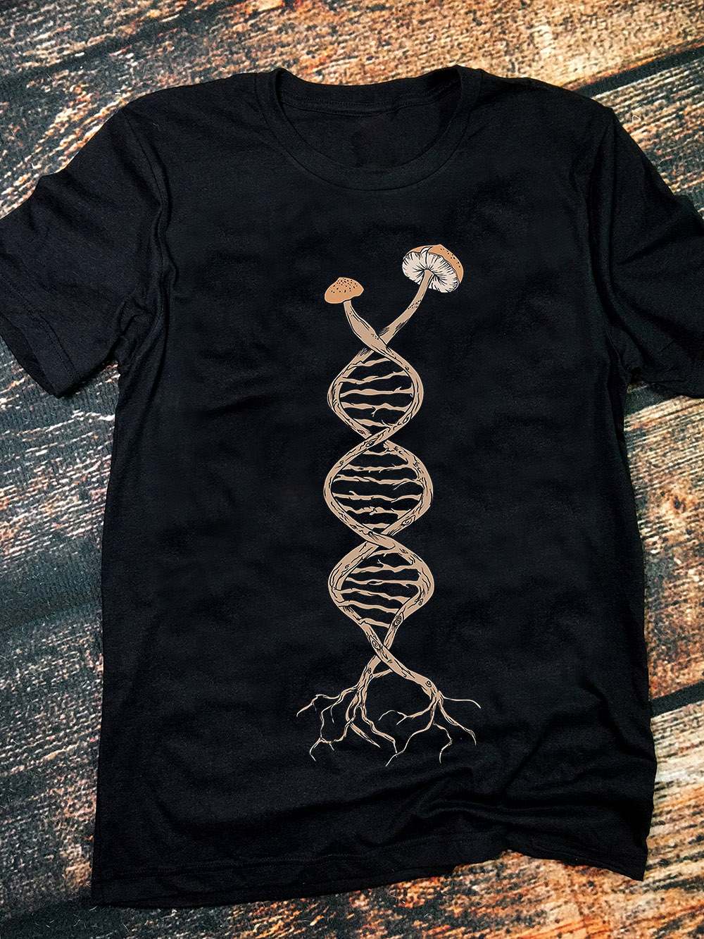 Mushroom gen - Mushroom DNA graphic T-shirt, gift for science lover