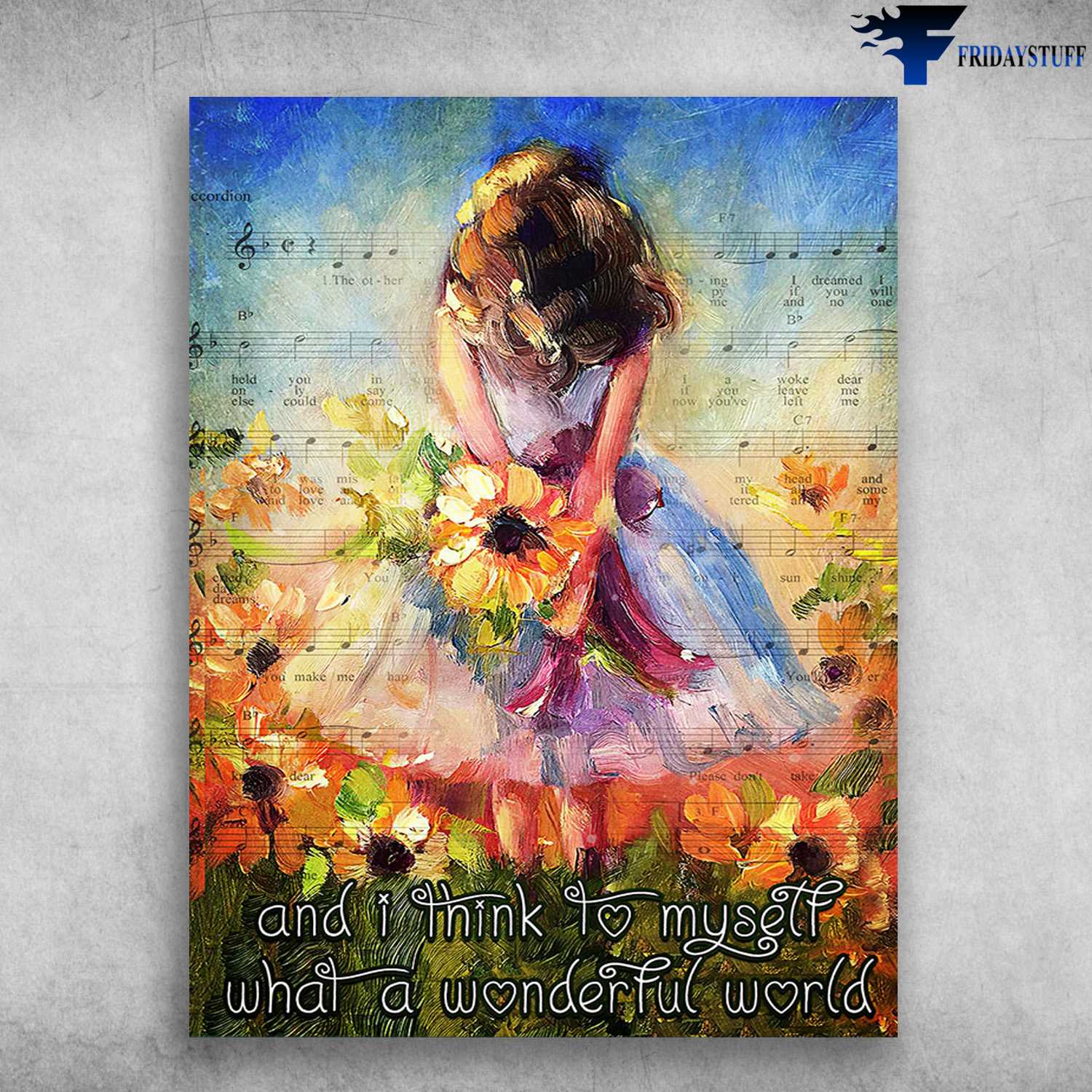 Music Sheet, Flower Girl - And I Think To Myself, What A Wonderful World
