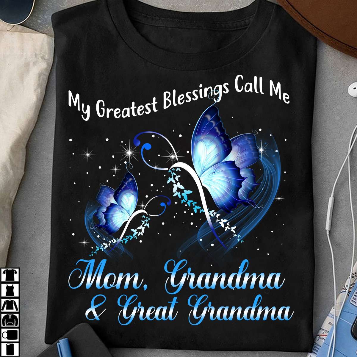 My greateast blessings call me mom, grandma and great grandma - Women's day gift, butterflies family