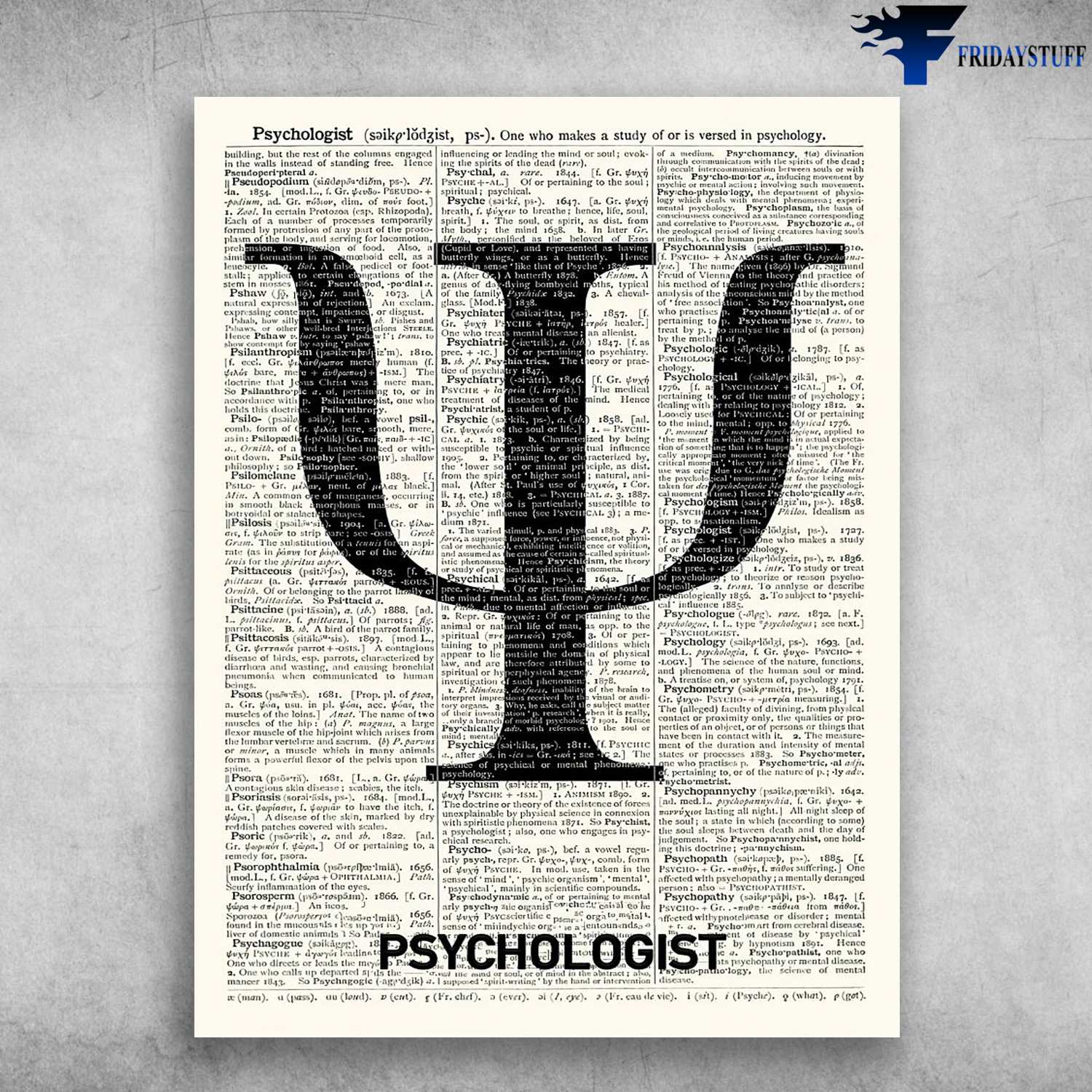 Psychologist Poster, Psychologist Definition, Gift For Psychologist