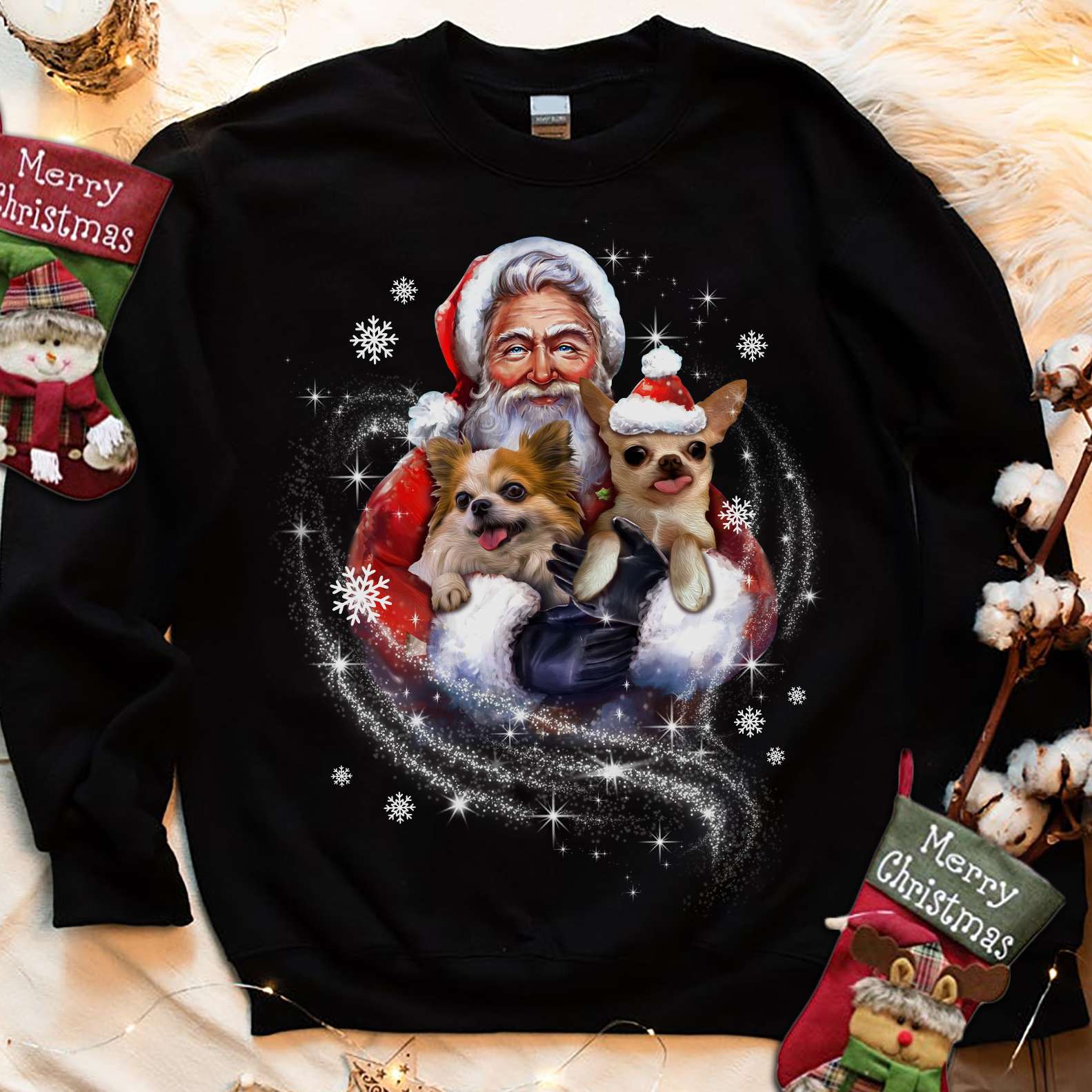 Santa Claus and dogs - Chihuahua dog lover, Christmas day warm shirt