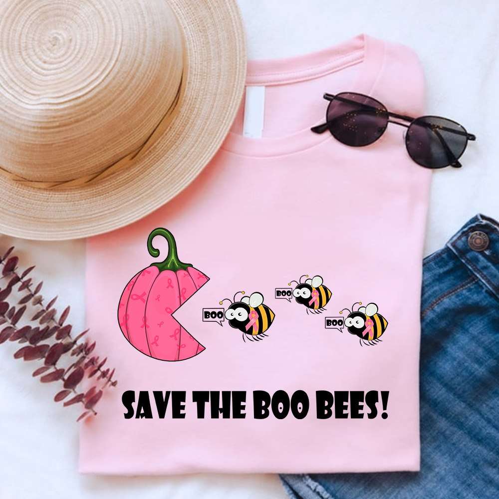 Save the boo - Breast cancer awareness T-shirt, bee breast cancer ribbon