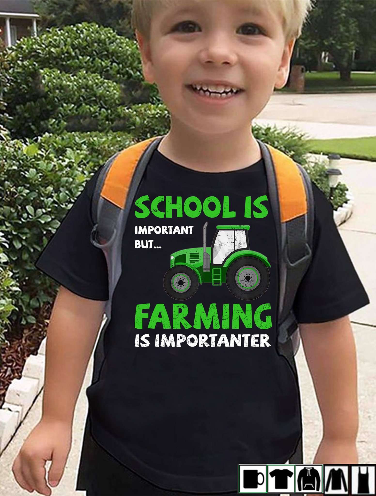 School is important but farming is importanter - Farmer's tractor