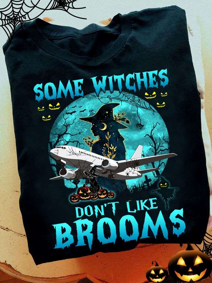 Some witches don't like brooms - Witches on the plane, Halloween witch gift