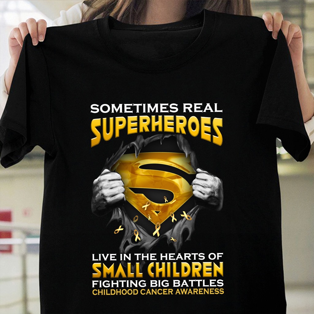 Sometimes real superheroes live in the hearts of small children fighting big battle - Childhood cancer awareness