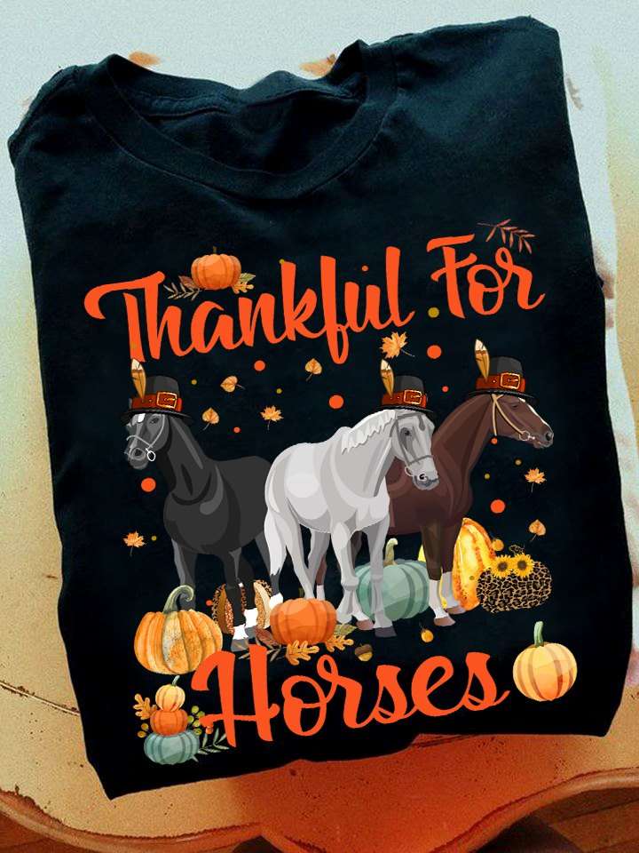 Thankful for horses - Horse and pumpkin, Fall the wonderful season