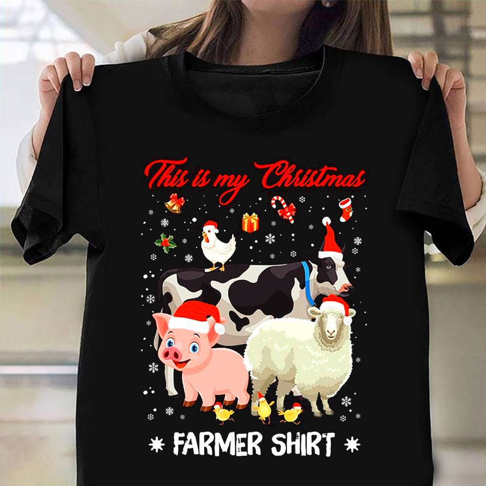 This is my Christmas farmer shirt - Farmer the job, Animal in the farm