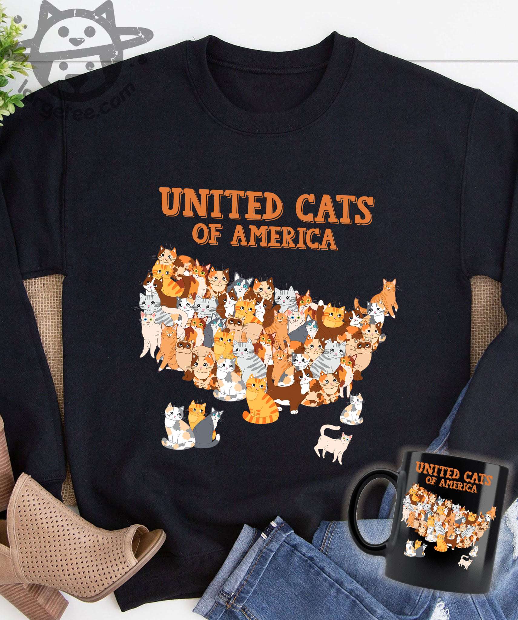 United cats of America - American loves cat, gift for cat person