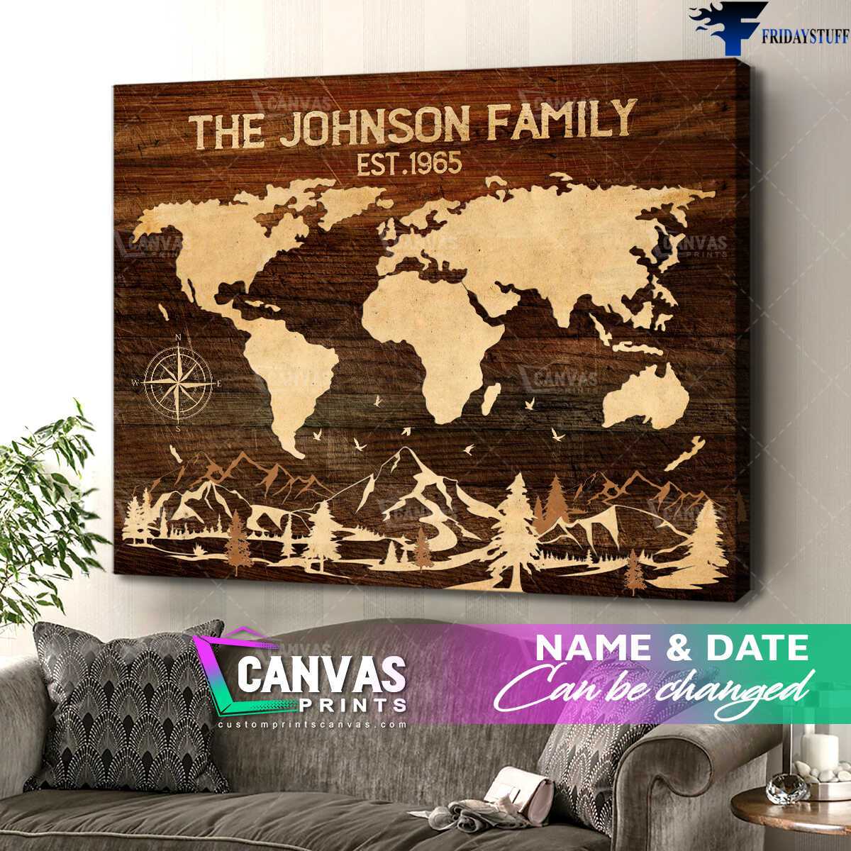 World Map, Family Poster, Wall Poster