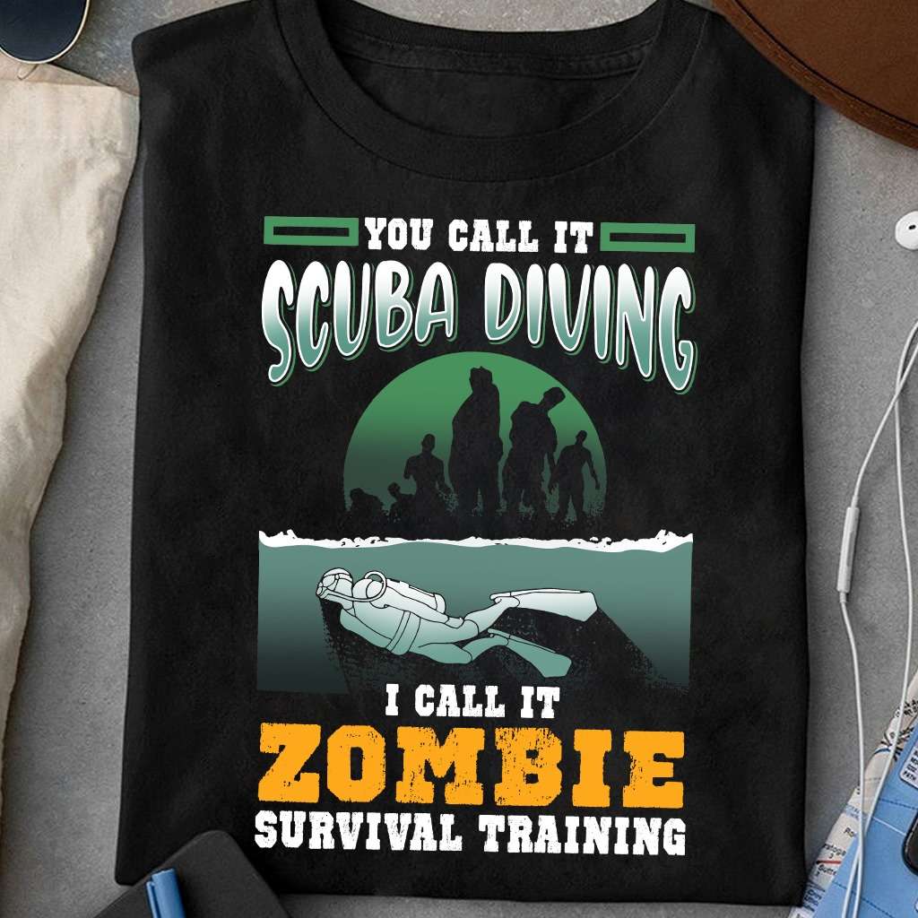 You call it scuba diving I call it zombie survival training - Diving to survive, Halloween zombies