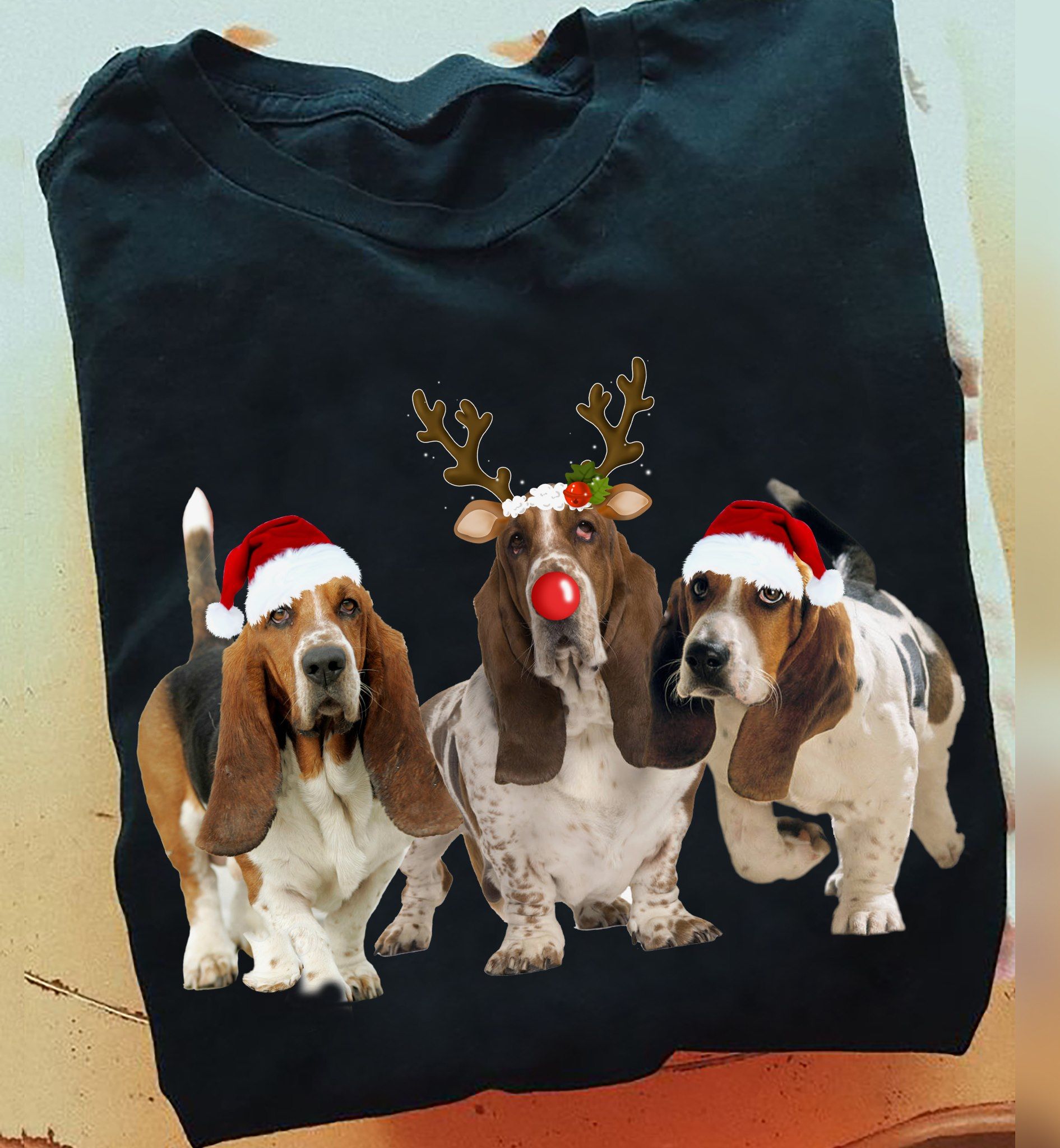 Basset Christmas, Reindeer Basset - Christmas Day Gift, Gift For Basset Lover